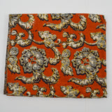 Orange, Gray + Yellow Marbled Batik Woven Fabric - 44" x 120"