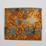 Orange + Blue Resist Paisley-Style Marbled Batik Woven Fabric - 44" x 114"