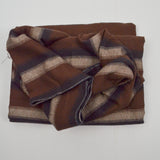 Brown + Beige Stripe Twill Brushed Surface Twill Woven Fabric - 45" x 108"