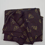 Black + Yellow Geometric Doodle Print Thick Crepe Woven Fabric - 60" x 188"