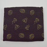 Black + Yellow Geometric Doodle Print Thick Crepe Woven Fabric - 60" x 188"