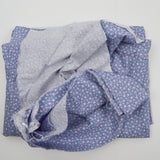 Blue + Pink Floral Print Soft Quilting Weight Woven Fabric - 44" x 188"