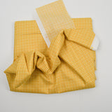 Yellow + White Grid Print Quilting Weight Woven Fabric - 44" x 112"