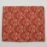 Red + Beige Ornate Damask Print Quilting Weight Woven Fabric - 42" x 82"