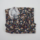 Dark Teal, Orange + Purple Floral Print Stretchy Soft Knit Apparel Fabric - 60" x 108"