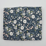 Teal, White + Green Floral Print Stretchy Soft Knit Apparel Fabric - 62" x 116"