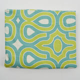 Light Teal, Green + White Geometric Print HGTV Woven Cotton Drapery Fabric - 56" x 110"
