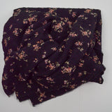 Black, Pink + Green Floral Print Plaid Puckered Crepe Woven Fabric - 48" x 188"