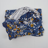 Blue, White, Black + Orange Stretchy Knit Apparel Fabric - 60" x 112"