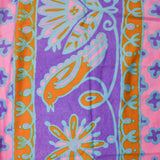 Pink, Purple, Blue + Orange Blob Illustration Print Lightweight Woven Fabric - 43" x 88"