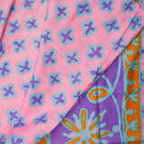 Pink, Purple, Blue + Orange Blob Illustration Print Lightweight Woven Fabric - 43" x 88"
