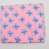 Pink, Purple, Blue + Orange Blob Illustration Print Lightweight Woven Fabric - 43" x 88"