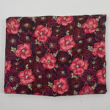 Red, Black + Green Floral Print Drapey Woven Fabric - 44" x 92"