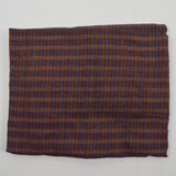 Brown + Blue Textured Plaid Woven Fabric - 35" x 110"