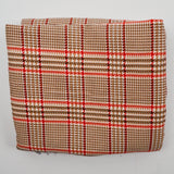 Beige, Brown + Red Plaid Print Corduroy Fabric - 44" x 116"
