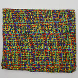 Black, Neon Green, Yellow, Purple + Orange Geometric Print Woven Fabric - 45" x 108"