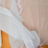White Fine Mesh Fabric with Decorative Edge - 27" x 448"