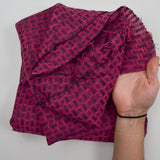 Pink + Black Textured Loose Woven Fabric - 60" x 98"