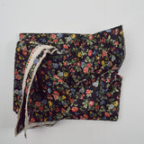Black + Colorful Floral Print Sevenberry Japanese Cotton Canvas Fabric - 44" x 102"