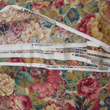 Brown, Pink + Green Floral Print Stain Resistant Woven Home Decor Fabric - 54" x 20 Yards