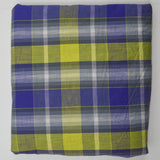 Blue, Green + White Plaid Shirt Weight Woven Fabric - 30" x 228"
