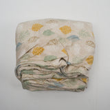 Beige, Green, Yellow + White Leaf Print Flannel Giant Pillowcase - 38" x 88"