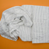 Gray + White Heathered Stripe Jersey Knit Fabric - 48" x 86" - Tube