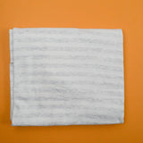 Gray + White Heathered Stripe Jersey Knit Fabric - 48" x 86" - Tube