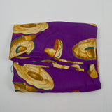 Purple + Brown Sombrero Print Flowy Woven Apparel Fabric - 39" x 58"