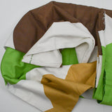 White, Green + Brown Large Geometric Print Ikea Woven Fabric - 56" x 128"