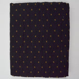 Black + Yellow Small Flower Grid Pattern Jacquard Woven Upholstery Fabric - 55" x 76"