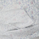 White, Purple + Pink Flower Print Flannel Fabric - 46" x 104"