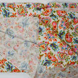 White, Orange, Blue + Green Paisley Print Linen-Like Woven Fabric - 35" x 124"