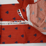 Orange + Blue Folk Art Wheat Bundle Print Quilting Weight Woven Fabric - 54" x 94"