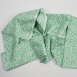 Green + White Leaf Print Quilting Weight Woven Fabric - 44" x 90"