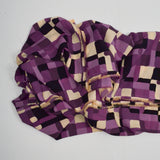 Purple, White + Black Geometric Print Flowy Woven Apparel Fabric - 62" x 110"