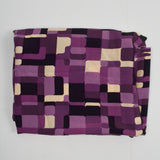 Purple, White + Black Geometric Print Flowy Woven Apparel Fabric - 62" x 110"