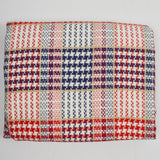 Red, White + Blue Houndstooth Loose Woven Fabric - 44" x 96"