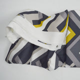 Gray, Chartreuse + White Chevron Print Woven Upholstery Fabric - 54" x 98"