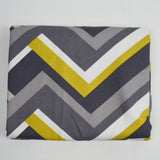 Gray, Chartreuse + White Chevron Print Woven Upholstery Fabric - 54" x 98"
