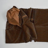 Brown Chevron Stripe Velvety Woven Fabric - 44" x 98"