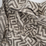 Gray-Brown + Cream Geometric Stripe Woven Upholstery Fabric - 57" x 72"