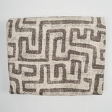 Gray-Brown + Cream Geometric Stripe Woven Upholstery Fabric - 57" x 72"
