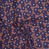 Purple, Red, Pink + Green Floral Print Quilting Weight Woven Fabric - 42" x 100"