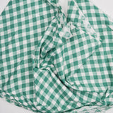 Green + White Gingham Print Woven Fabric - 17" x 124"