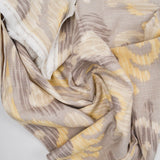 Brown + Beige Abstract Print Linen-Like Woven Drapery Fabric - 56" x 120"