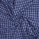 Blue + White Plaid Lightweight Woven Fabric - 44" x 114"