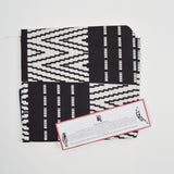 Black + White Geometric Zambian Chitenge Fabric - 44" x 68"