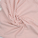 Red + White Stripe Lightweight Polyester Woven Fabric - 60" x 78"