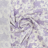 Light Purple Floral Print Vintage Feed Sack Fabric - 36" x 46"